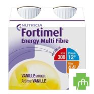 Fortimel Energy Multi Fibre Vanille Bouteilles 4x200ml
