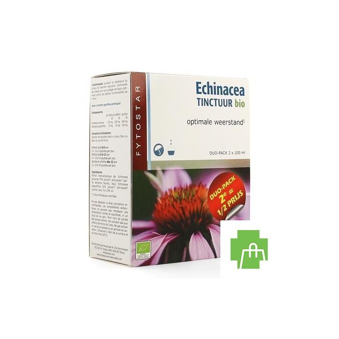 Fytostar Echinacea Tinctuur Bio Duo2x100ml 2e -50%