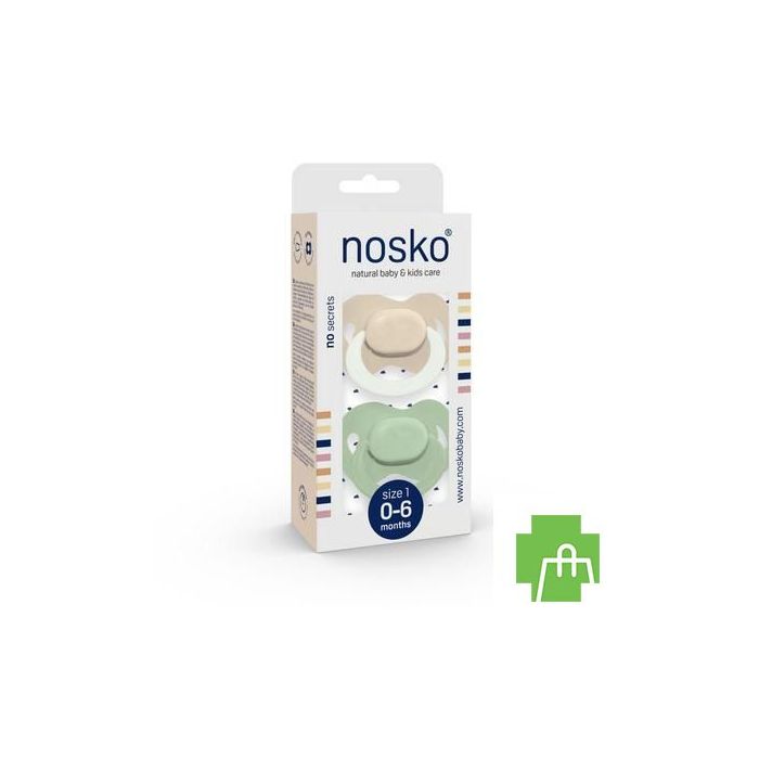 Nosko Fopspeen 0-6 M Ivory Glow Dark + Mint