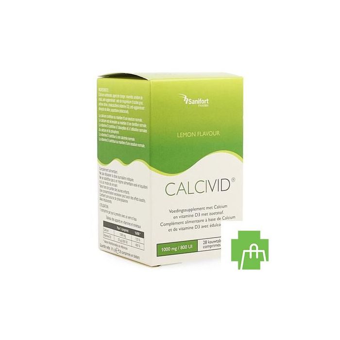 Calcivid 1000mg/800ie Lemon Chew 28