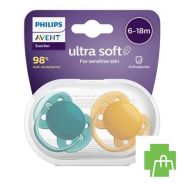 Philips Avent Sucette Soft Green Yellow +6m