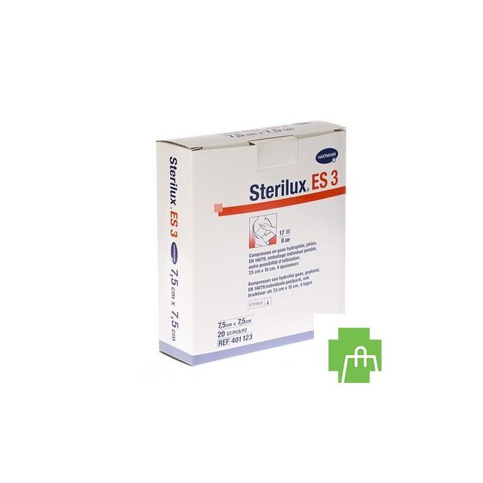 Sterilux Es3 Kp Ster 8pl 7,5x 7,5cm 20 4011239