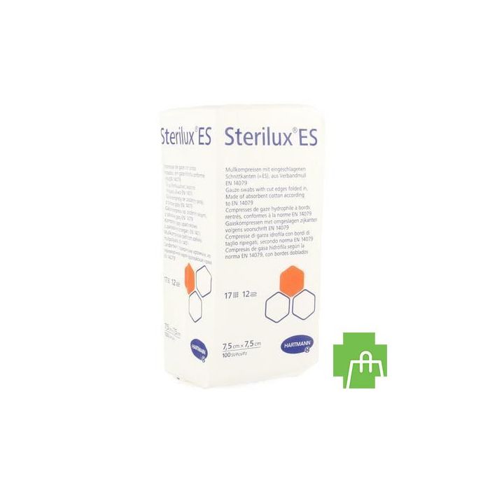 Sterilux Es 7,5x7,5cm12pl.nst 100 P/s