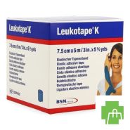 Leukotape K Kleefwindel Elast Blauw 7,5cmx5m 1