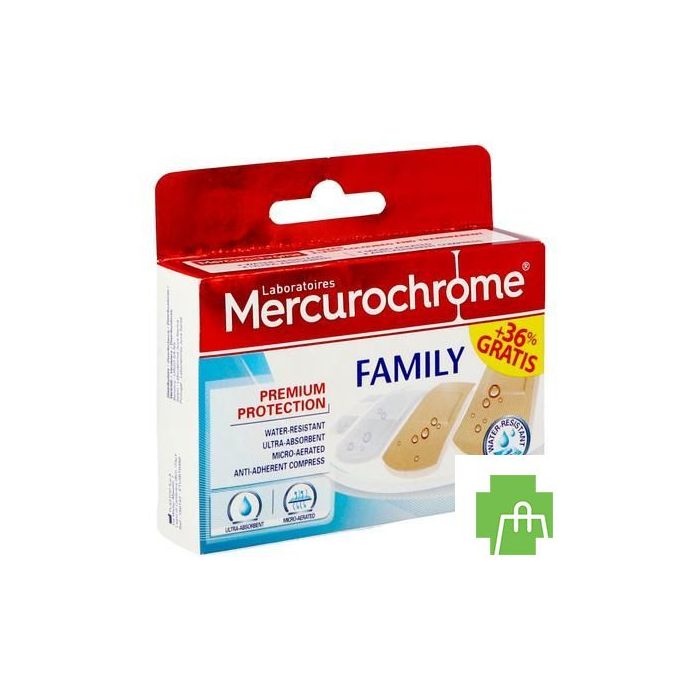 Mercurochrome Familie Pleisters 50+18 Promo
