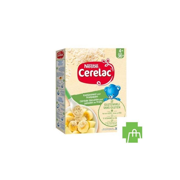 Nestlé Cerelac Céréales Biscuitées SANS GLUTEN Bébé 4+ 300g