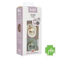 Bibs 3 Sucette Duo Sage Ivory