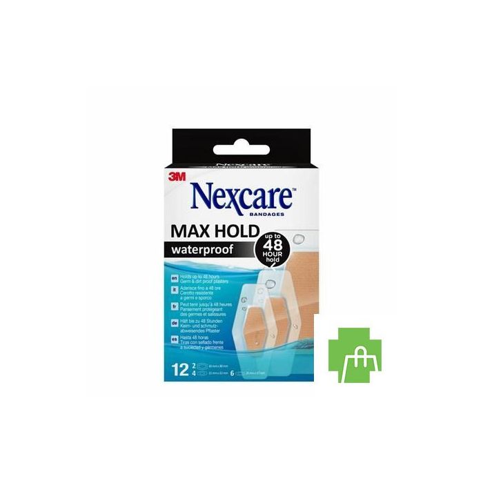 Nexcare 3m Maxhold Wtp Assortiment 3 Tailles 12