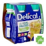 Delical Fruitdrink Z/suiker Appel 4x200ml